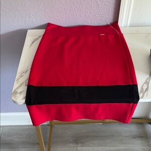 Bebe Red and Black Mini Pencil Skirt for Cocktail New ! No tag